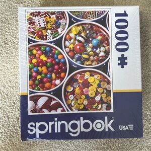 NEW Springbok 1000 piece jigsaw puzzle Buttons and Bowls Colorful Dice/Balls/Gum
